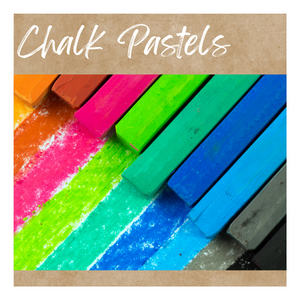 A line of chalk pastels in different colours