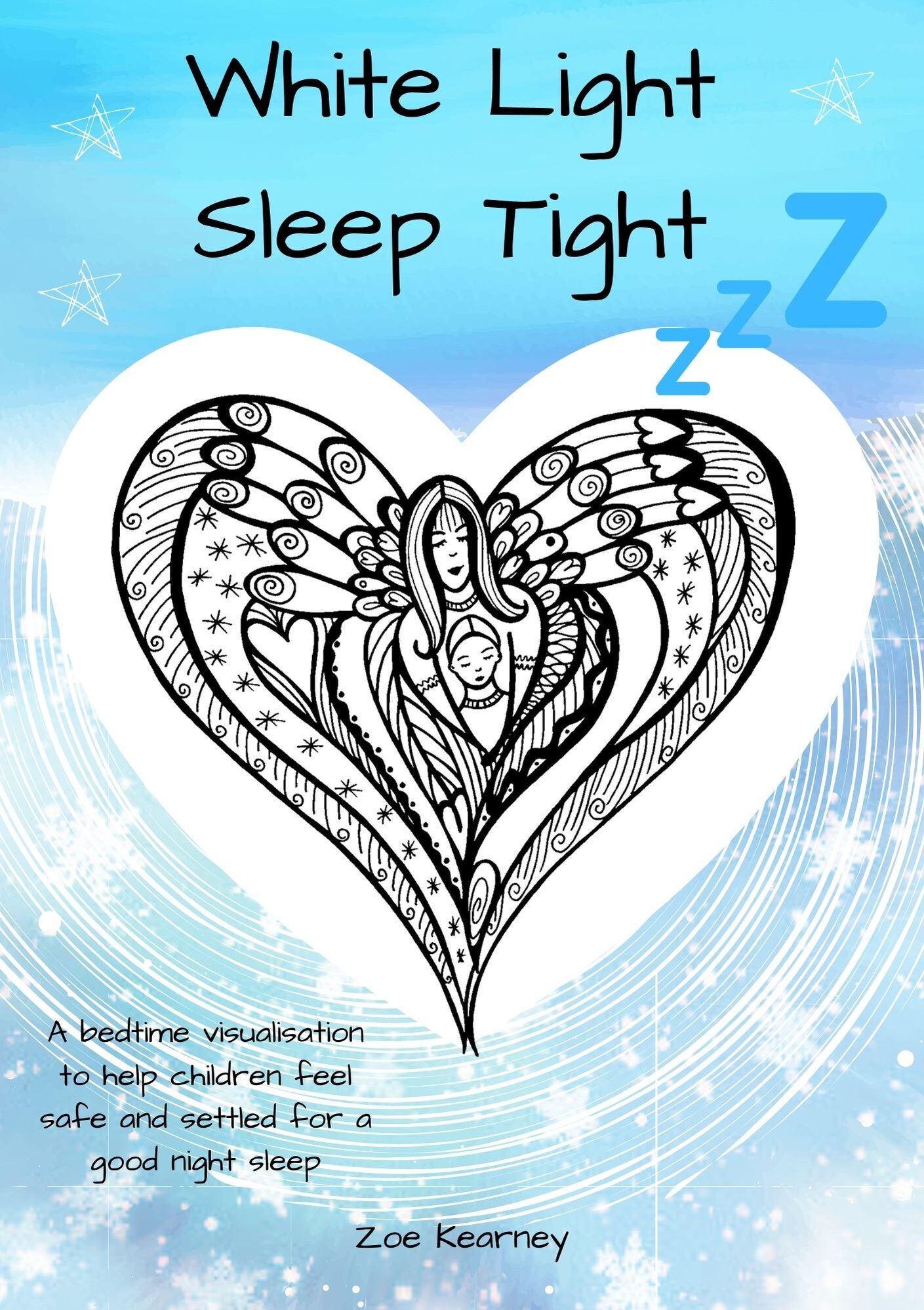 White Light Sleep Tight Cover with angel and child