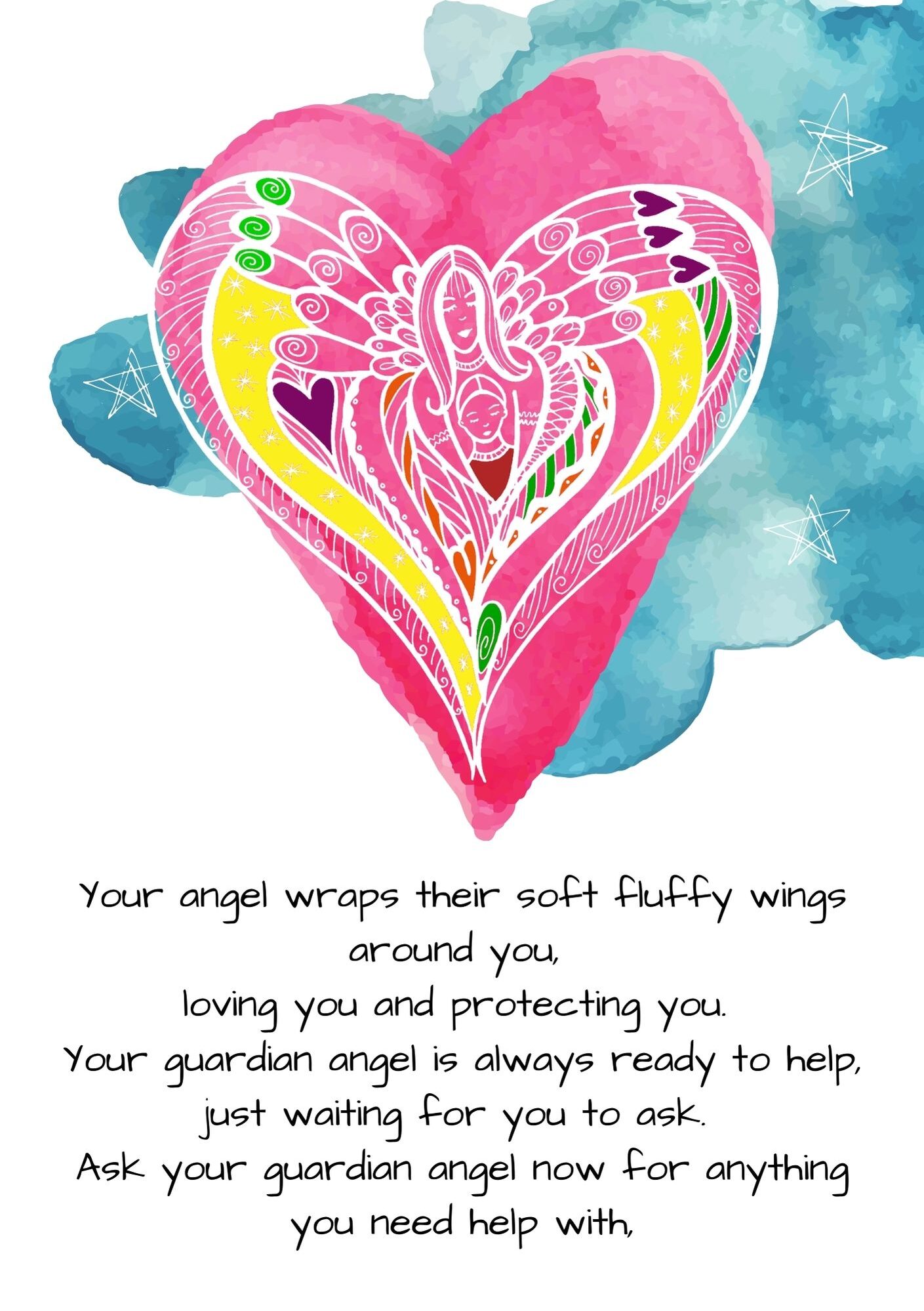 Angel wrapping wings around a child