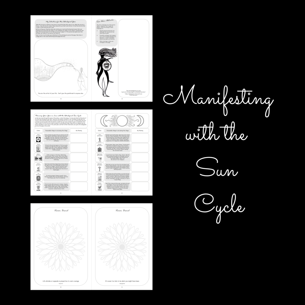 Manifesting with the Sun Cycle pages from Holistic Journal